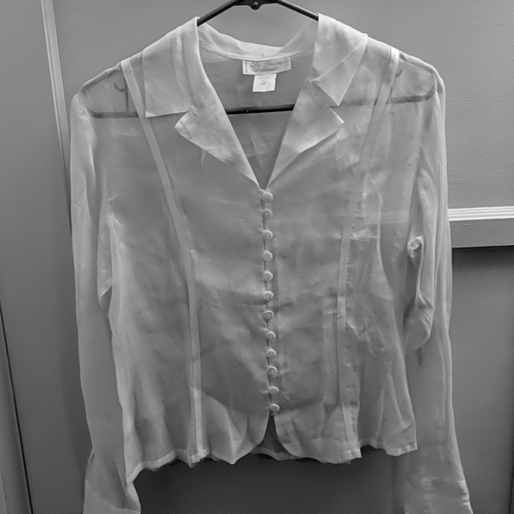 NWOT Vintage sheer blouse Les Blancs d'Antonelle